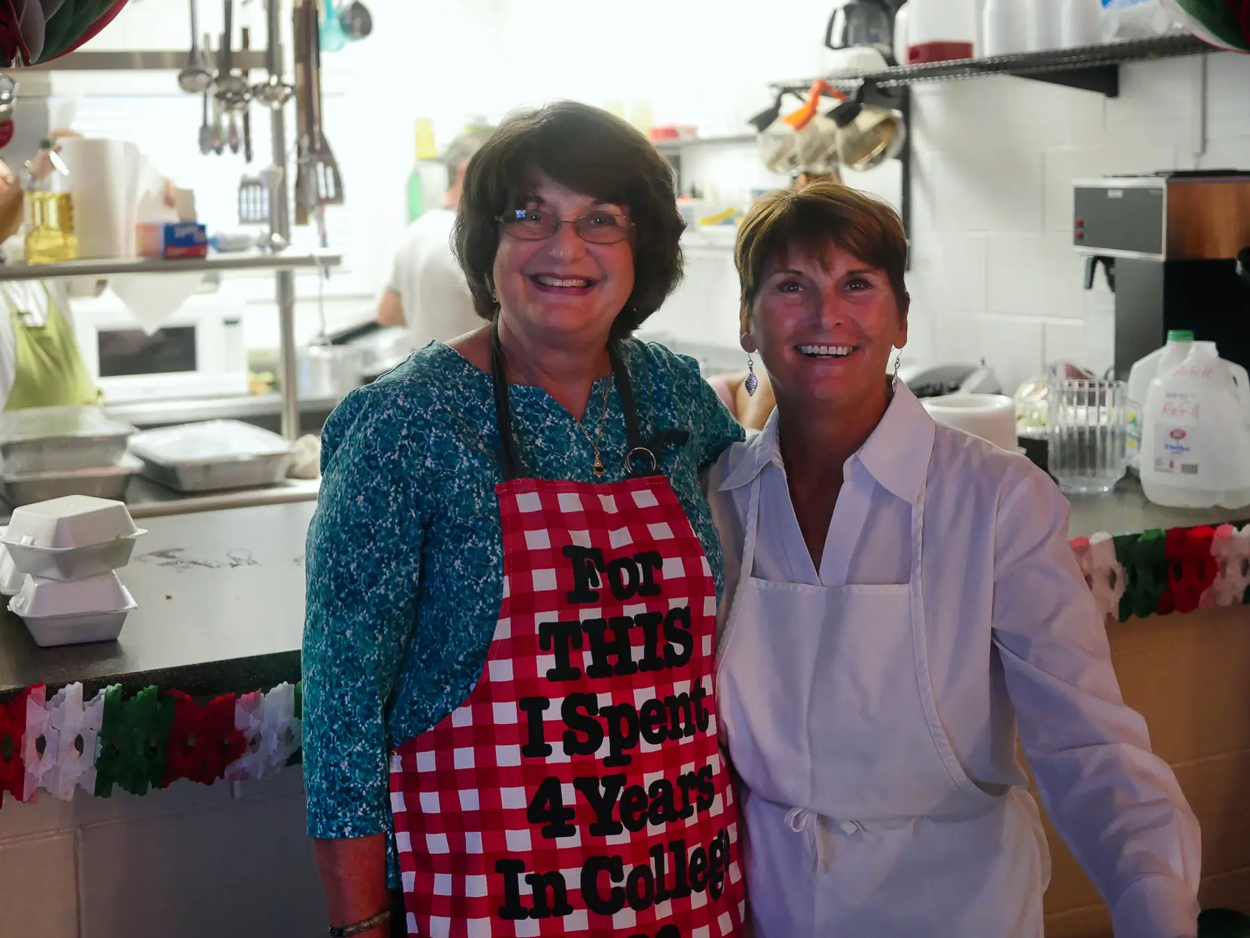 Helpful Volunteers Spaghetti Servers