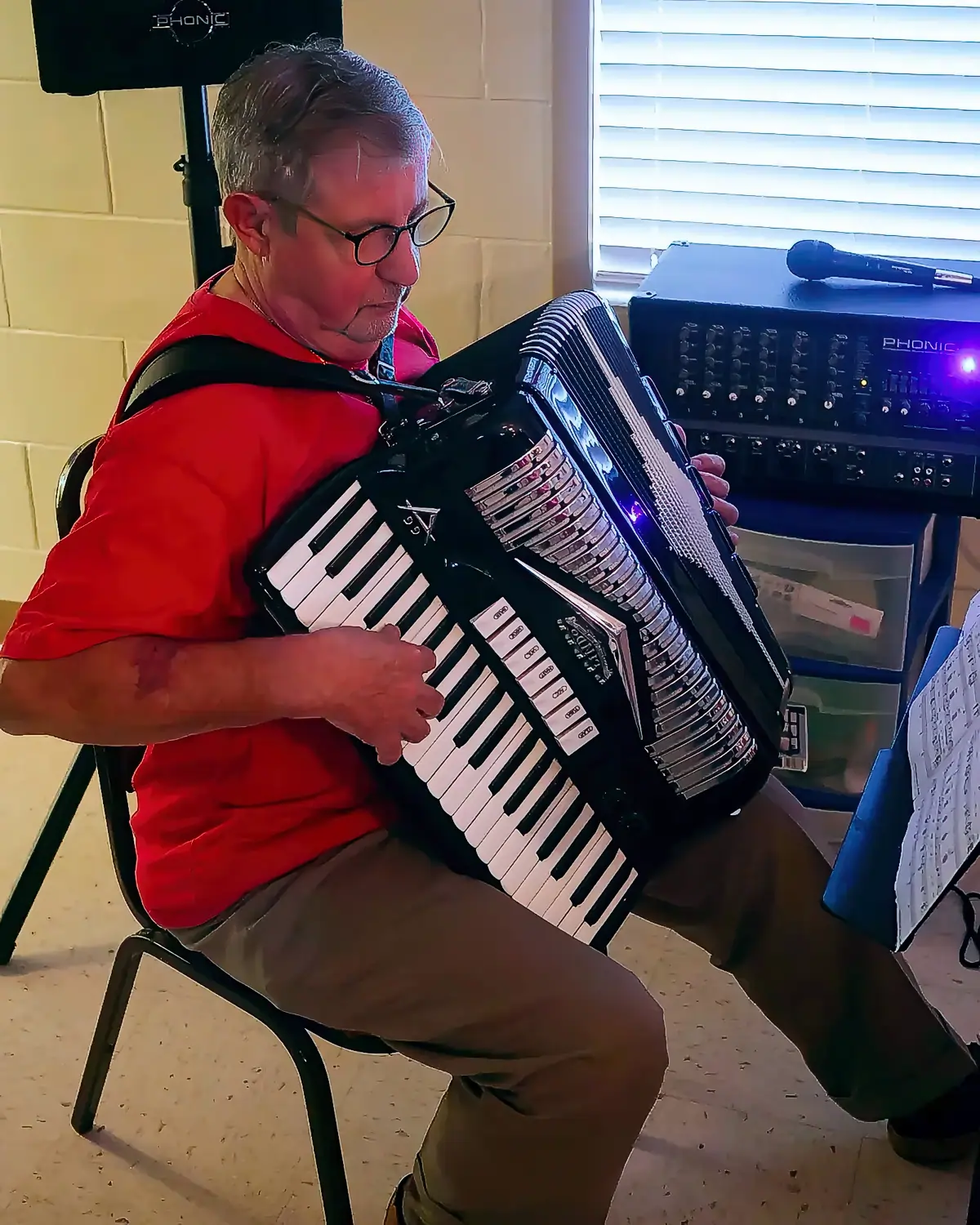 Accordian Man at the Spaghetti Dinner