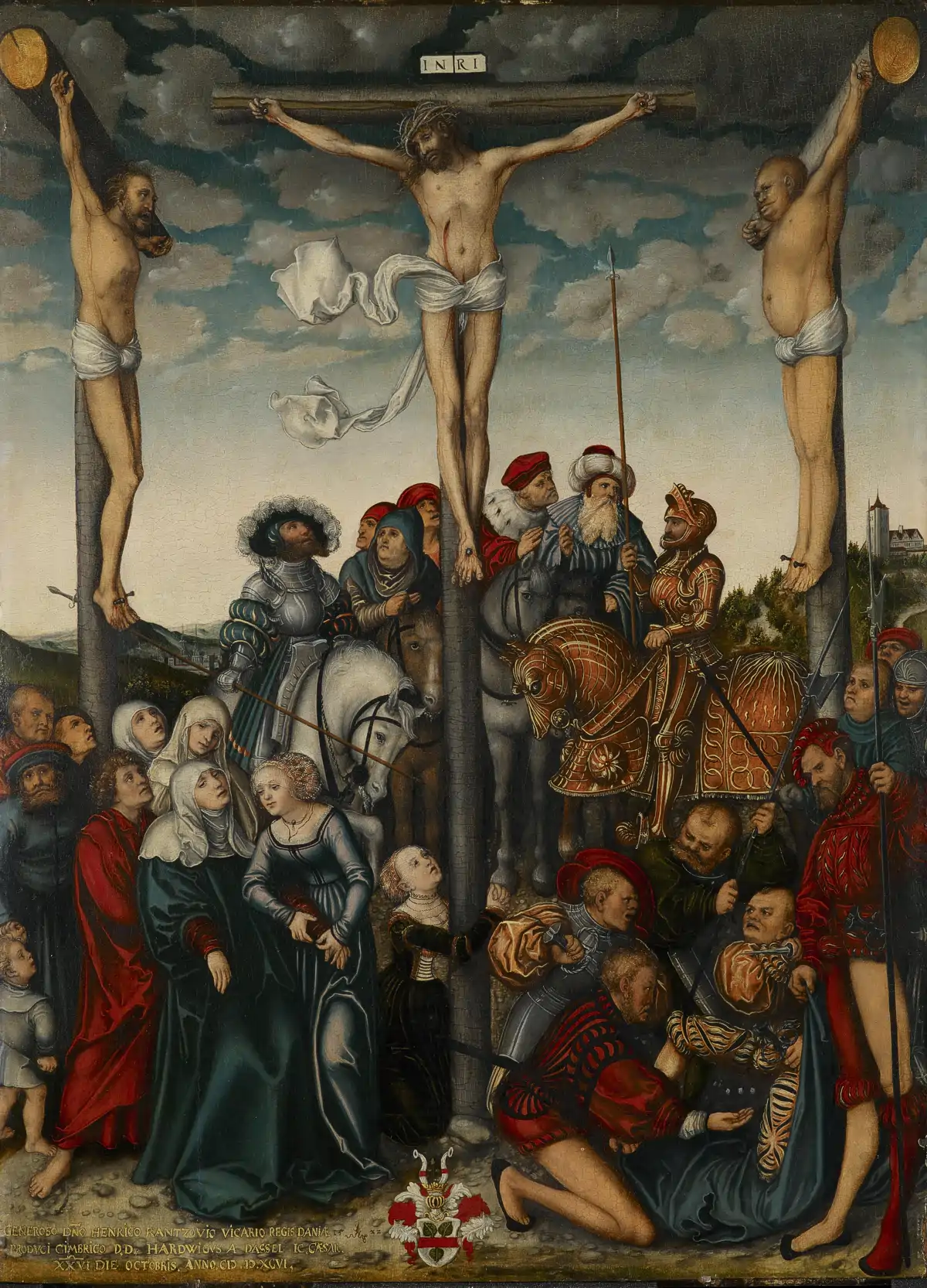 Jesus is nailed to the cross and dies.